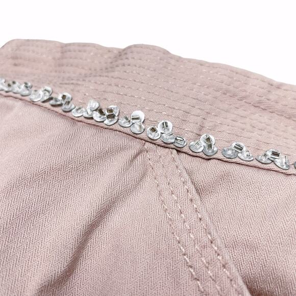 ANTHROPOLOGIE Elevenses Wide Leg Muted Pink Pants w/ Beads & Sequins Size 12 - Picture 2 of 6